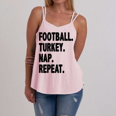 Football Turkey Nap Repeat Women's Strappy Tank