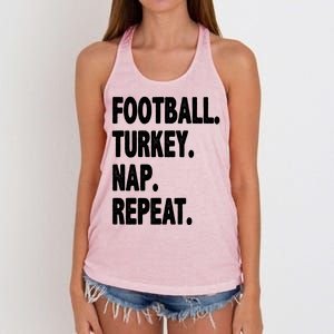 Football Turkey Nap Repeat Women's Knotted Racerback Tank