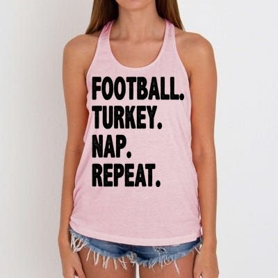 Football Turkey Nap Repeat Women's Knotted Racerback Tank