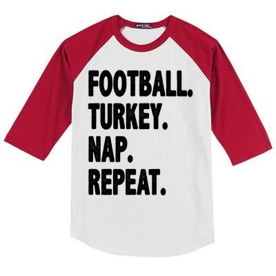 Football Turkey Nap Repeat Kids Colorblock Raglan Jersey