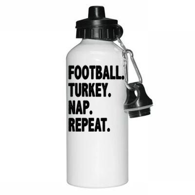 Football Turkey Nap Repeat Aluminum Water Bottle