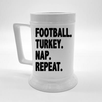 Football Turkey Nap Repeat Beer Stein