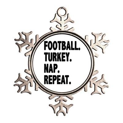 Football Turkey Nap Repeat Metallic Star Ornament