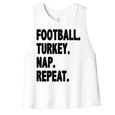 Football Turkey Nap Repeat Women's Racerback Cropped Tank