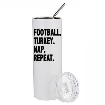 Football Turkey Nap Repeat Stainless Steel Tumbler