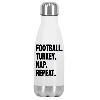 Football Turkey Nap Repeat Stainless Steel Insulated Water Bottle