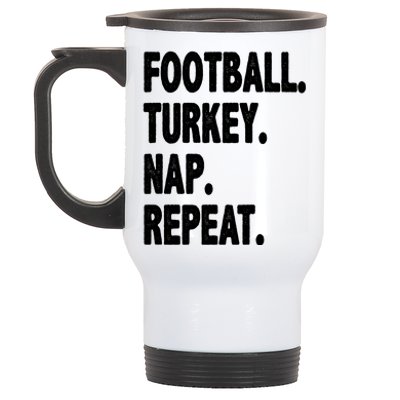 Football Turkey Nap Repeat Stainless Steel Travel Mug