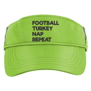 Football Turkey Nap Repeat Thanksgiving Theme Adult Drive Performance Visor