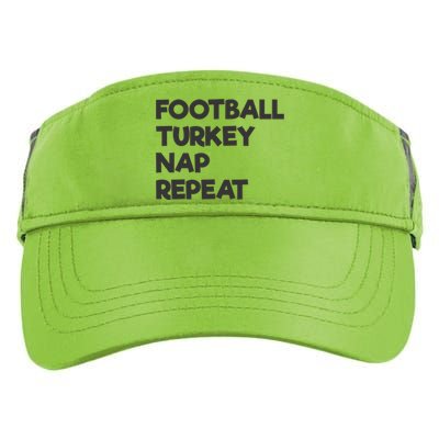 Football Turkey Nap Repeat Thanksgiving Theme Adult Drive Performance Visor