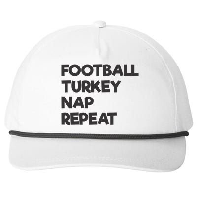 Football Turkey Nap Repeat Thanksgiving Theme Snapback Five-Panel Rope Hat