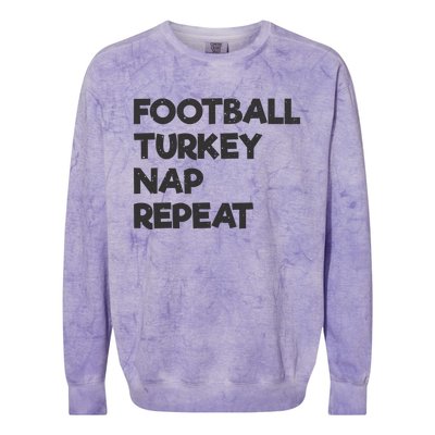 Football Turkey Nap Repeat Colorblast Crewneck Sweatshirt