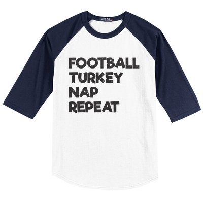 Football Turkey Nap Repeat Baseball Sleeve Shirt