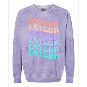 Funny Taylor name groovy colourful love i love Ts Taylor Colorblast Crewneck Sweatshirt