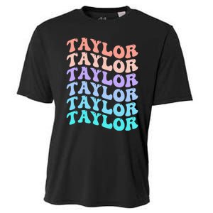 Funny Taylor name groovy colourful love i love Ts Taylor Cooling Performance Crew T-Shirt