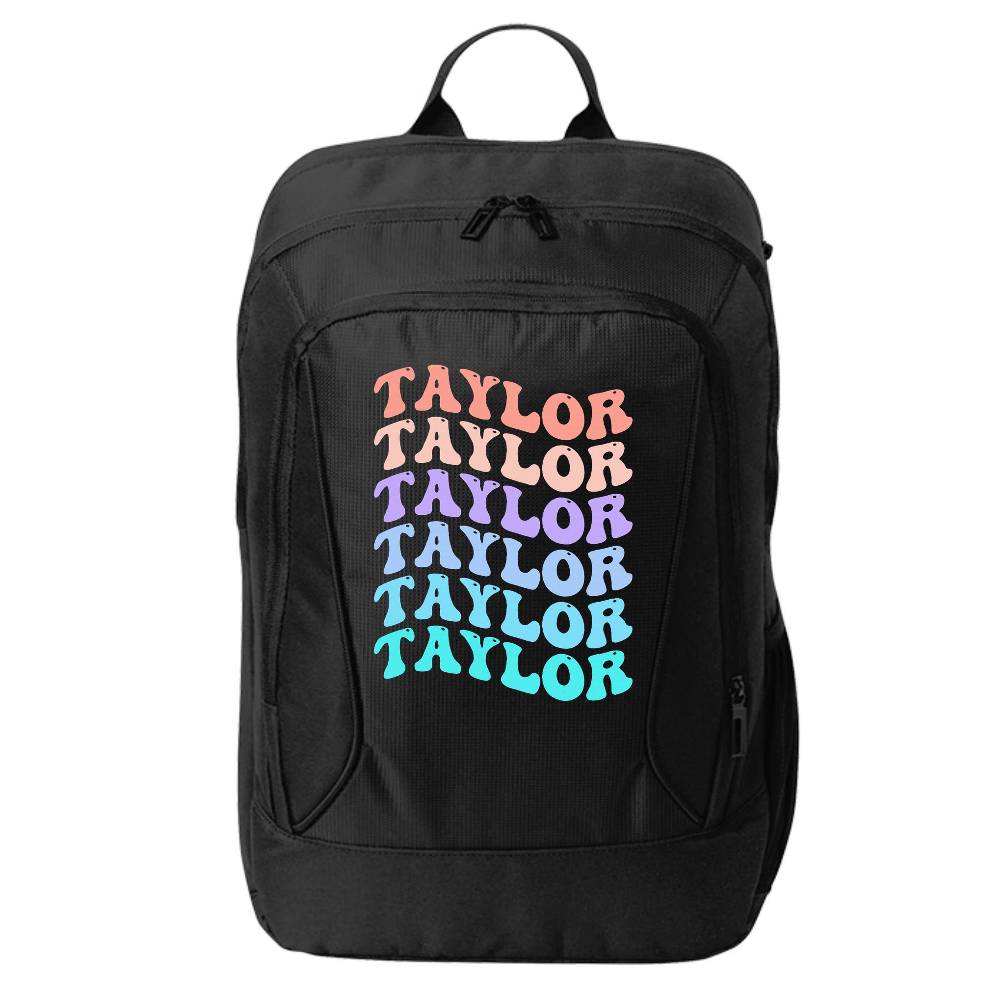 Funny Taylor name groovy colourful love i love Ts Taylor City Backpack
