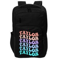 Funny Taylor name groovy colourful love i love Ts Taylor Impact Tech Backpack