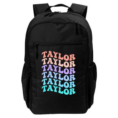 Funny Taylor name groovy colourful love i love Ts Taylor Backpack
