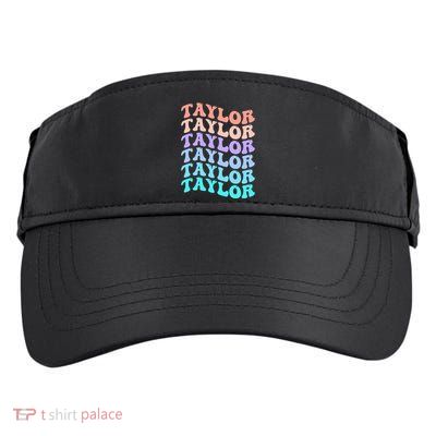 Funny Taylor name groovy colourful love i love Ts Taylor Adult Drive Performance Visor