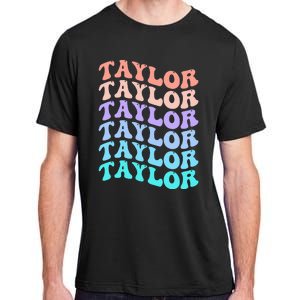 Funny Taylor name groovy colourful love i love Ts Taylor Adult ChromaSoft Performance T-Shirt