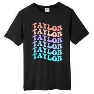 Funny Taylor name groovy colourful love i love Ts Taylor Tall Fusion ChromaSoft Performance T-Shirt