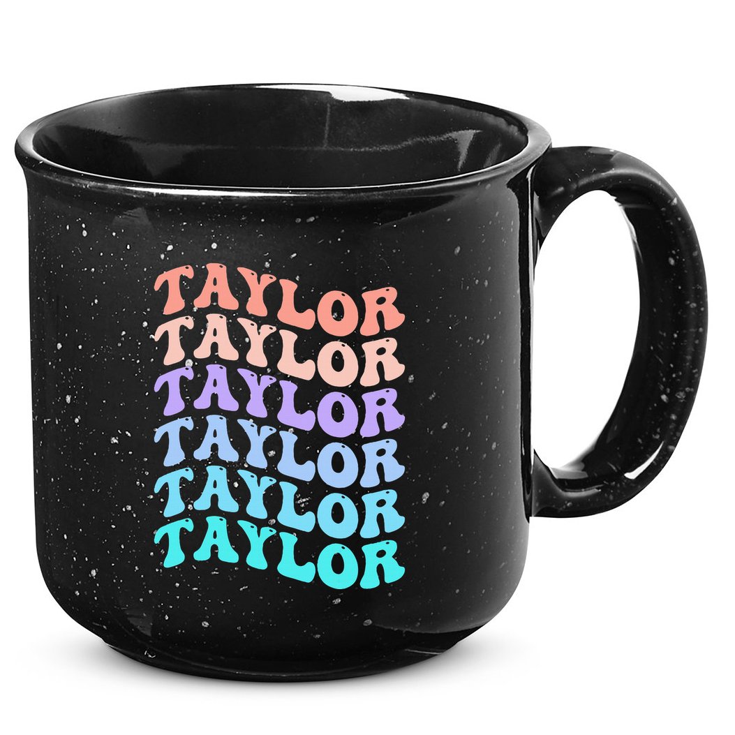 Funny Taylor name groovy colourful love i love Ts Taylor 15oz Campfire Ceramic Mug