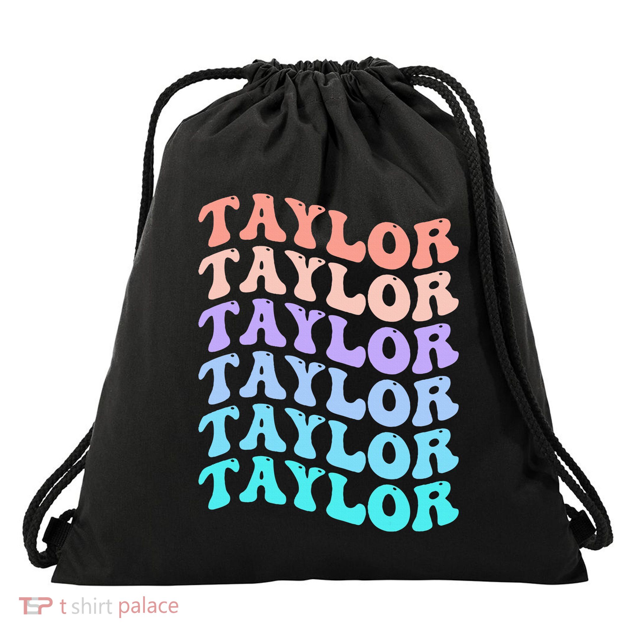 Funny Taylor name groovy colourful love i love Ts Taylor Drawstring Bag