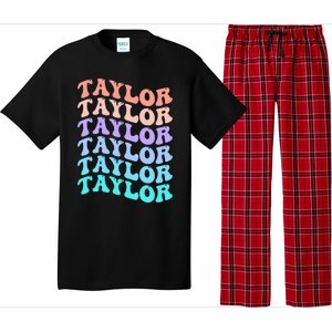 Funny Taylor name groovy colourful love i love Ts Taylor Pajama Set