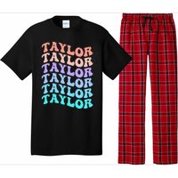 Funny Taylor name groovy colourful love i love Ts Taylor Pajama Set