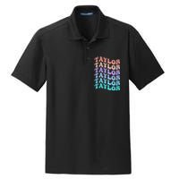 Funny Taylor name groovy colourful love i love Ts Taylor Dry Zone Grid Polo