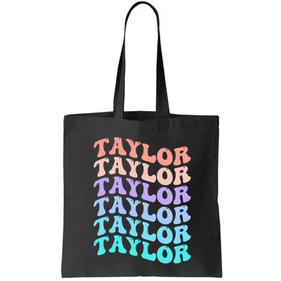Funny Taylor name groovy colourful love i love Ts Taylor Bag