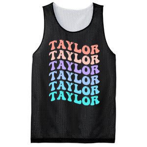 Funny Taylor name groovy colourful love i love Ts Taylor Mesh Reversible Basketball Jersey Tank