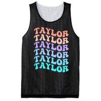 Funny Taylor name groovy colourful love i love Ts Taylor Mesh Reversible Basketball Jersey Tank