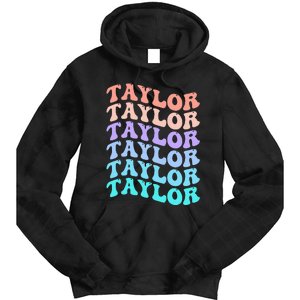 Funny Taylor name groovy colourful love i love Ts Taylor Tie Dye Hoodie