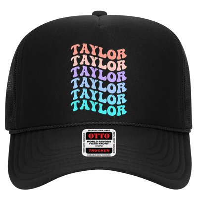 Funny Taylor name groovy colourful love i love Ts Taylor Trucker Hat