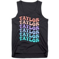 Funny Taylor name groovy colourful love i love Ts Taylor Tank Top