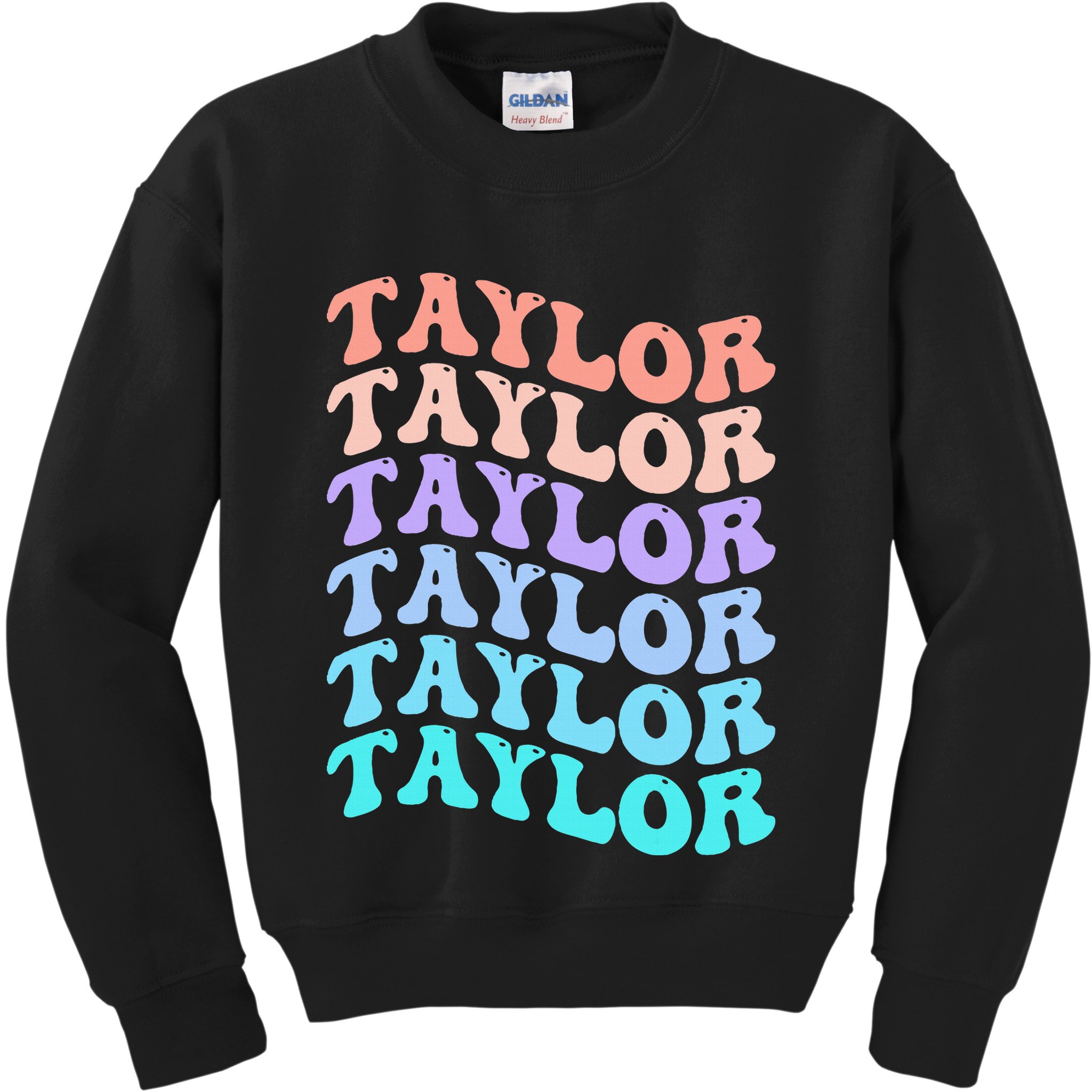 Funny Taylor name groovy colourful love i love Ts Taylor Kids Sweatshirt