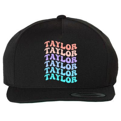 Funny Taylor name groovy colourful love i love Ts Taylor Wool Snapback Cap