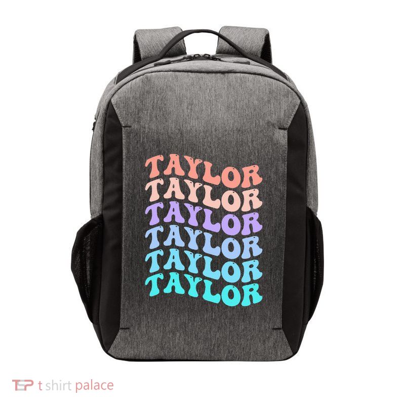 Funny Taylor name groovy colourful love i love Ts Taylor Vector Backpack