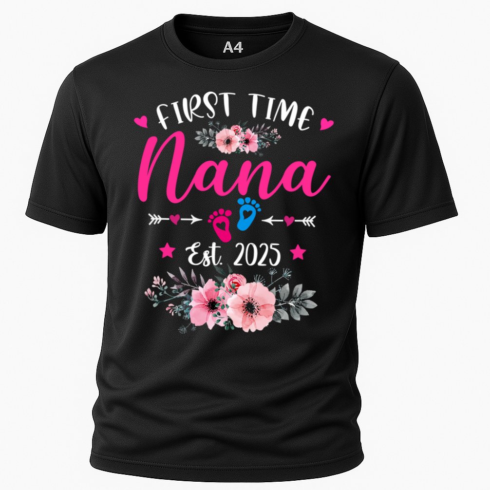 First Time Nana 2025 Mother's Day Soon To Be Mom Pregnancy  Cooling Performance Crew T-Shirt