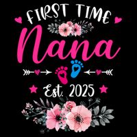 First Time Nana 2025 Mother's Day Soon To Be Mom Pregnancy  Cooling Performance Crew T-Shirt