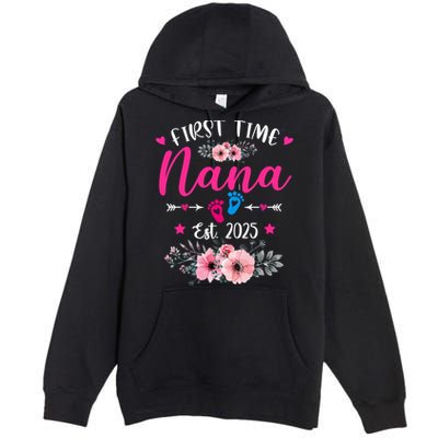 First Time Nana 2025 Mother's Day Soon To Be Mom Pregnancy  Premium Pullover Hoodie