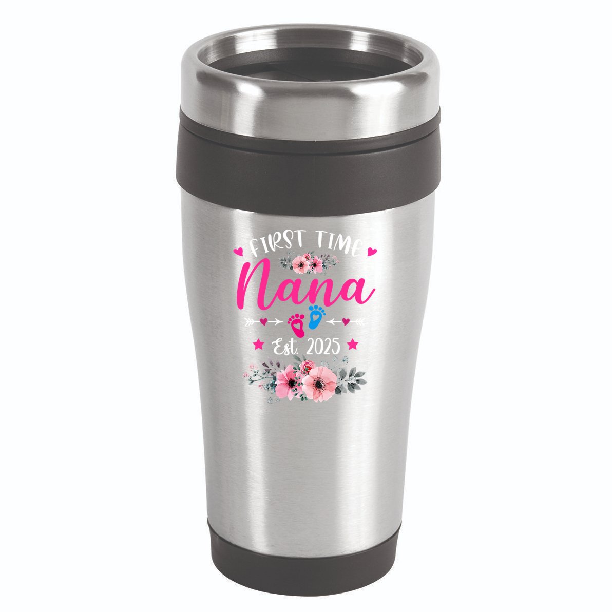 First Time Nana 2025 Mother's Day Soon To Be Mom Pregnancy  16oz Travel Tumbler
