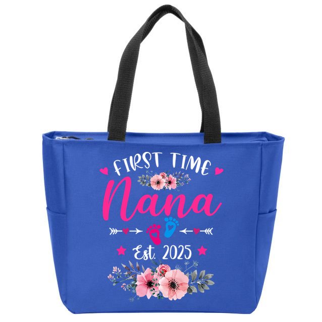 First Time Nana 2025 Mother's Day Soon To Be Mom Pregnancy  Zip Tote Bag