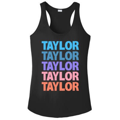 Funny Taylor Name Modern Fit   Classic Black  Text Design Ladies PosiCharge Competitor Racerback Tank