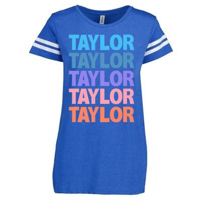 Funny Taylor Name Modern Fit   Classic Black  Text Design Enza Ladies Jersey Football T-Shirt