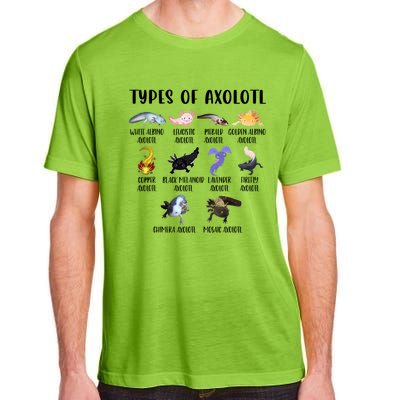 Funny Types Of Axolotl Art Cute Different Species Of Axolotl Adult ChromaSoft Performance T-Shirt