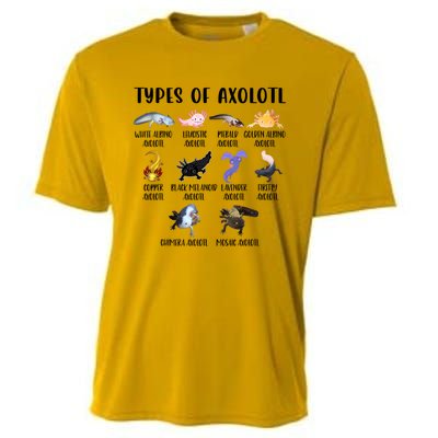 Funny Types Of Axolotl Art Cute Different Species Of Axolotl Cooling Performance Crew T-Shirt