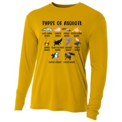 Funny Types Of Axolotl Art Cute Different Species Of Axolotl Cooling Performance Long Sleeve Crew