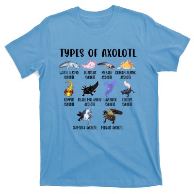 Funny Types Of Axolotl Art Cute Different Species Of Axolotl T-Shirt