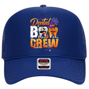 Funny Trick Or Th Dental Boo Crew Happy Halloween Day Gift High Crown Mesh Back Trucker Hat